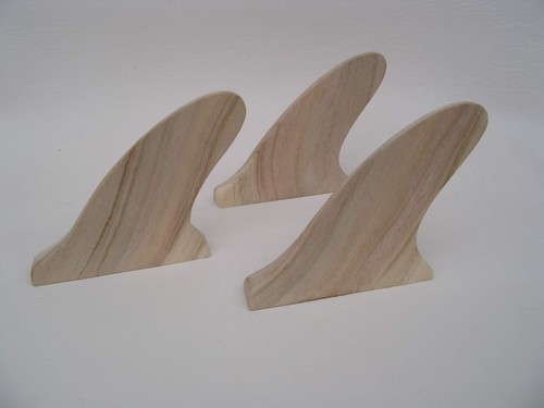 Surfboard wooden fins set 3 - surfboard, of