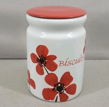 Dunelm Painted Poppy Cookie Jar Biscuit Barrel Storage Container Ceramic Rare