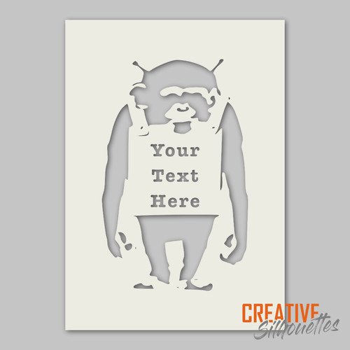 Personalised banksy chimp - personalised,