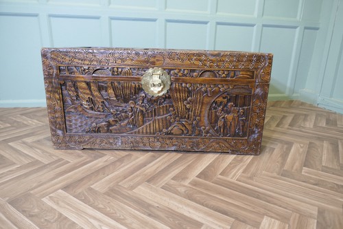 Large oriental carved - oriental, camphor