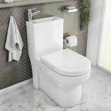 2-in-1 Close Coupled Toilet With Sink On Top - Tap & Waste Included Dual Flush