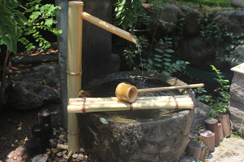 Bamboo water feature - feature, 1