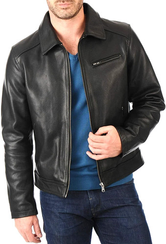 Men black motorcycle leather - men's,