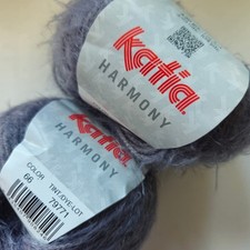 Katia Harmony yarn - 8 x 50g balls of shade 66 dark grey fluffy chunky
