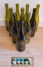10X Empty Green Wine Bottles