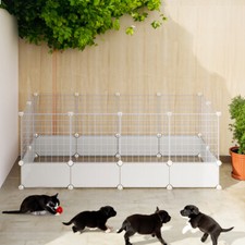 Pet Dog Pen 10 Panel Foldable Cat Puppy Rabbit Playpen Indoor Enclosure Run Cage