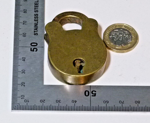 Brass padlock key antique - key,
