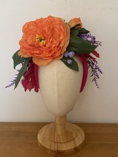 Bright Pink Orange & Purple Headband Fascinator Wedding Races