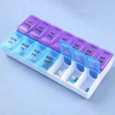 14 Slots Weekly Daily Pill Box Organiser Tablet Storage Dispenser 7 Days