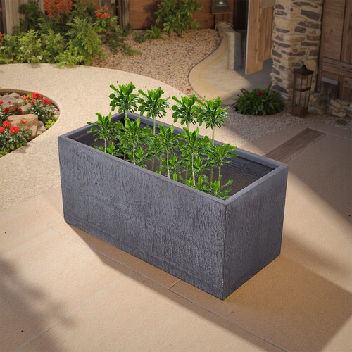 Large cement trough planter - large,