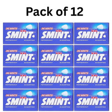 Smint XXL Peppermint Sugar-Free Mints – 12 Tins x 35g | Extra-Large Freshness