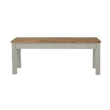 Dining Bench Grey Large Kitchen Home Furniture Pine Solid Wooden Seating