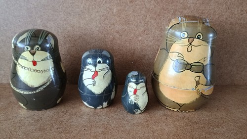 Vintage russian doll - vintage, cats