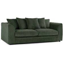 Forest Green Jumbo Cord 3 2 Seater Corner Sofa Suite Set Footstool swivel chair
