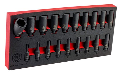 19pc drive deep hex - 19pc,