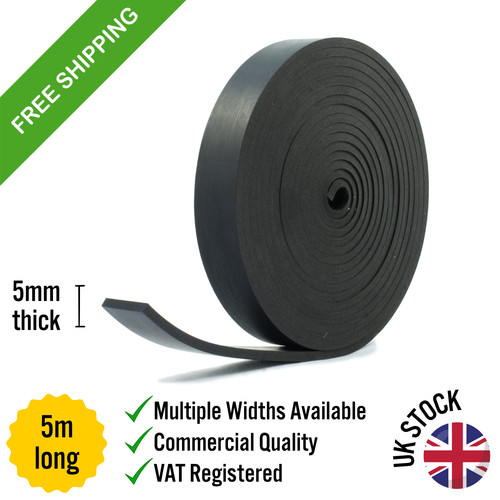 Solid rubber strip 5mm thick - rubber,