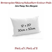 EXTRA Filled 12x20” White Hollowfibre Cushion Inserts/Pads Sofa, Couch, Chairs.