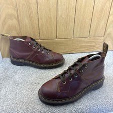 Dr Martens Church Chukka Monkey Red Smooth Doc Leather Boots Size UK 5 EU 38