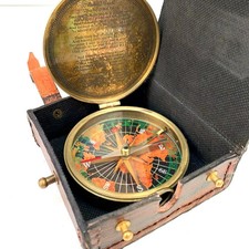 Antique Engraved Brass Sundial