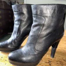 Chanel Black Leather  Boots