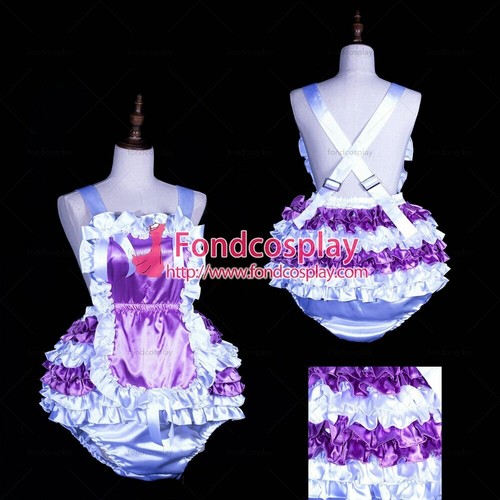 Sissy maid short lilac satin - sissy,