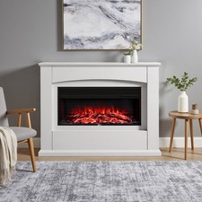 48in White Mantel Electric