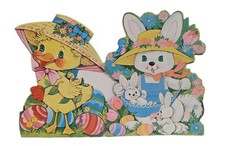 Vintage Holiday Wall Decorations – Easter Flowers Bunny Rabbit Chick Diecut