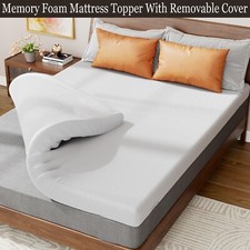 Hotel Quality Memory Foam Mattress Topper 5cm With Cover Deep Thick Super Fluffy