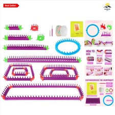 Plastic Knitting Looms Set with Hooks and Yarn for Beginners