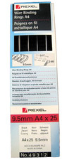 REXEL 9.5mm A4 x25 Black Metal WIRE BINDING RINGS 34 Loops 3:1" 2-85 Pitch