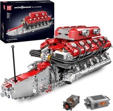 Mould King 10169 V12 Engine Model 12 Cylinder Building Bricks That Runs 3472pcs