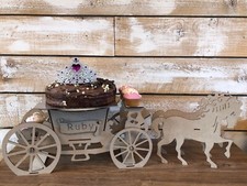 Cake Stand personalised with name decorative  Princess Carriage and horses