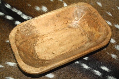 Carved wooden dough bowl - carved,