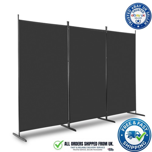 6ft trifold room divider black - trifold,