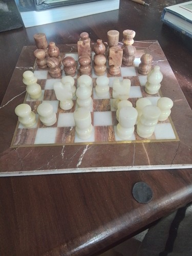 Marble chess set and board - chess,