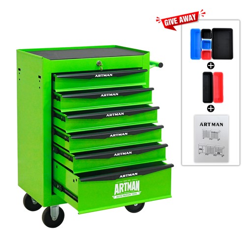 Rolling metal tool chest with - tool,
