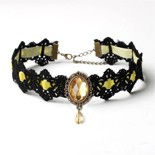 Gothic lace choker necklace - lace,