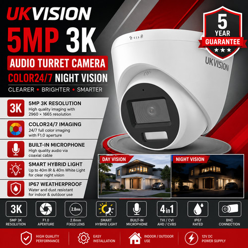 Ukvision 5mp audio cctv - ukvision, 3k
