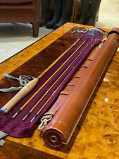 HARDY Marvel 7 1/2ft Palakona Bamboo fly rod 3 piece 2 tips with leather tube