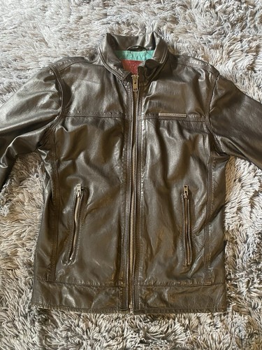 Superdry men leather biker - leather,