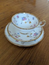 Royal Stafford Violet Pompadour Bone China Trio Tea Cup & Saucer & Side Plate