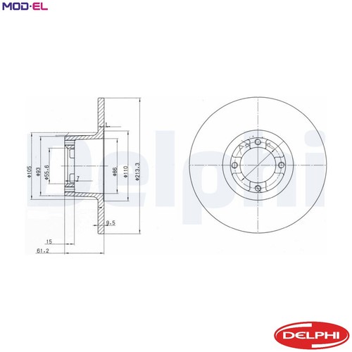 Brake disc bg2081 for - 2x,