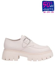 RRP €261 ASH Leather Monk Strap Loafer Shoes US10 UK7 EU40 Ivory Buckle