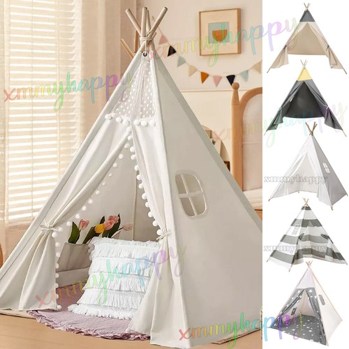 Large canvas kids teepee - large, lace
