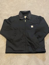 Carhartt Reworked Detroit Harrington Jacket Black Size L Grey Collar Zip Up