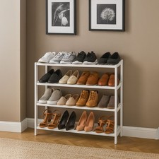 Neo 4-Tier Bamboo Shoe Rack Wooden Shoe Storage Organiser Shelf for Hallway