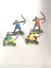 BRITAINS Herald Swoppet Knights Archers Hong Kong  x 4  PLASTIC