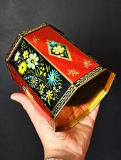 Vintage Middlemass & Sons Metal Tea Tin Octagonal Floral Flowers Props Display