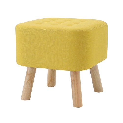 Linen ottoman footrest seat - ottoman,