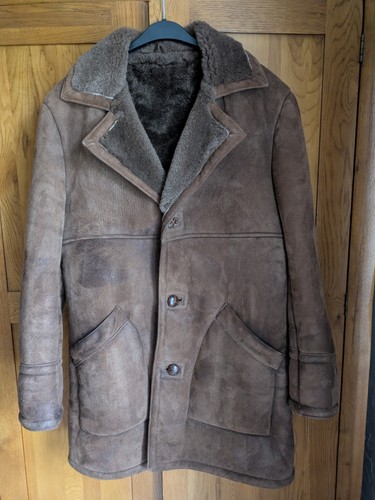 Vintage mens sheepskin - mens, brown